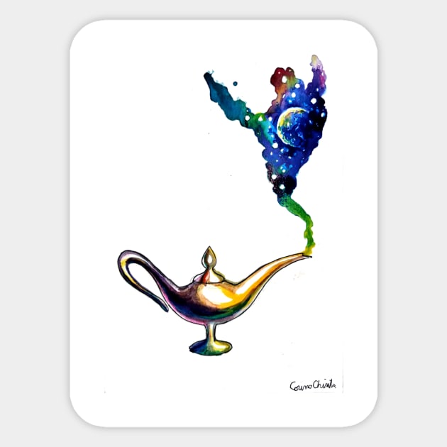 The lamp of Aladin Sticker by CORinAZONe